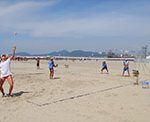 Clínica de Beach Tênis na Barraca de Santos